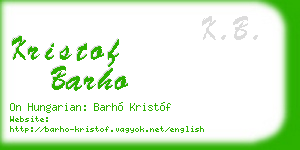 kristof barho business card
