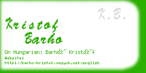 kristof barho business card